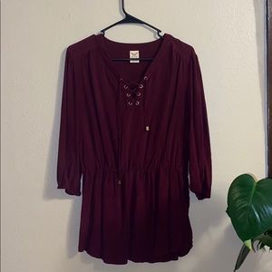 Burgundy top